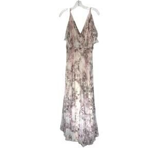 Jenny Yoo Lilac Blush Pink‎ Romantic Whimsical Floral Formal Maxi Dress Size 6